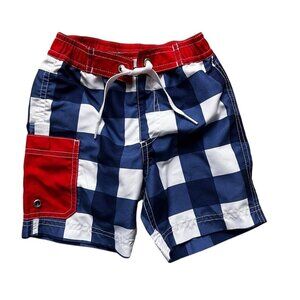 Hanna Andersson Plaid Swim Shorts Size 18-24 Months